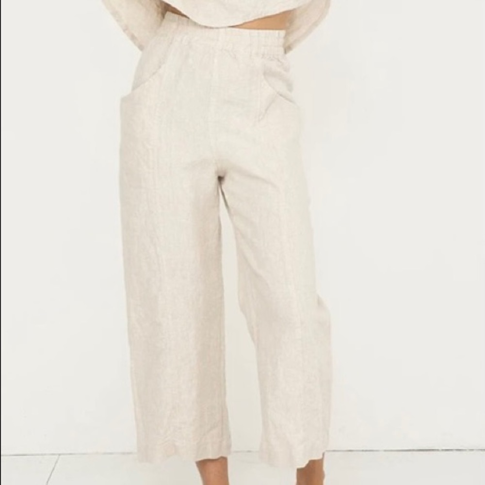 Clyde culottes in flax midweight linen. Size 4-R.